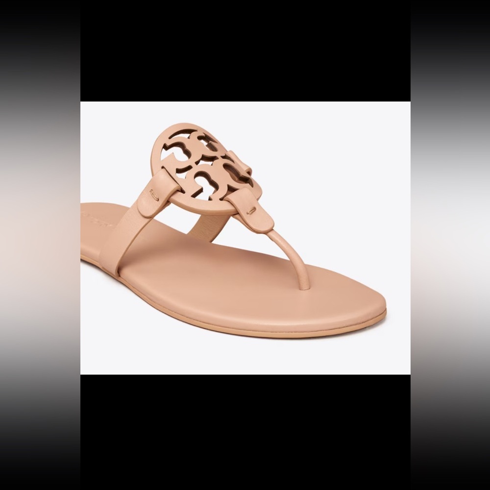 Tory Burch Miller Soft Leather Thong Sandal Light Pink Color
